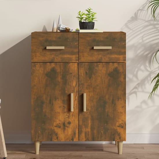 Product photograph of Cartier Wooden Sideboard With 2 Doors 2 Drawers In Smoked Oak from Furniture in Fashion