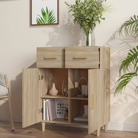Cartier Wooden Sideboard With 2 Doors 2 Drawers In Sonoma Oak