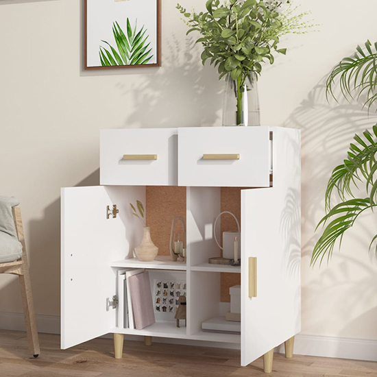 Cartier Wooden Sideboard With 2 Doors 2 Drawers In White