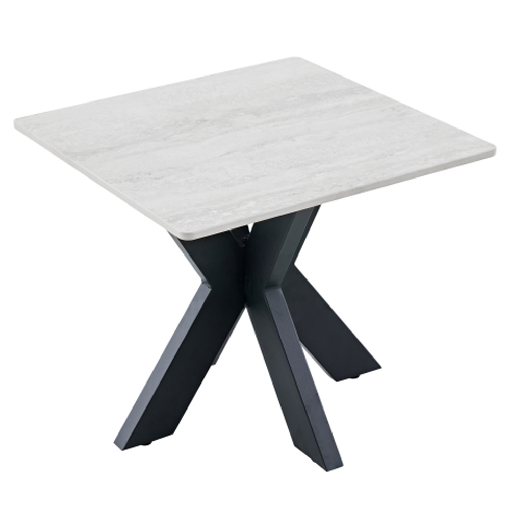 Cartmel Ceramic Top End Table in Ivory