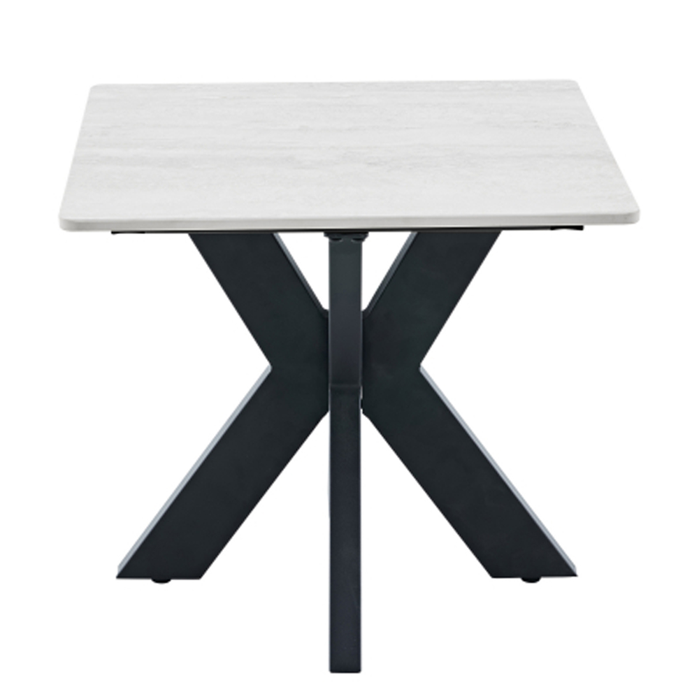 Cartmel Ceramic Top End Table in Ivory