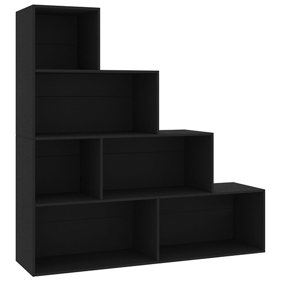 Carus Wooden Bookcase With 6 Shelves In Black_2