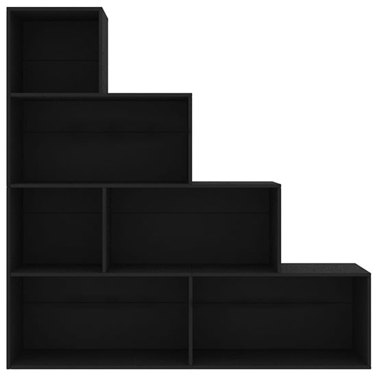 Carus Wooden Bookcase With 6 Shelves In Black_3
