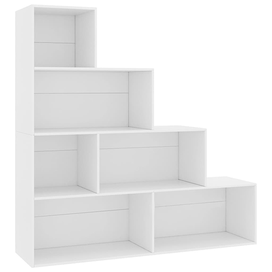 Carus Wooden Bookcase With 6 Shelves In White_2