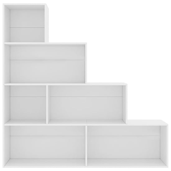 Carus Wooden Bookcase With 6 Shelves In White_3