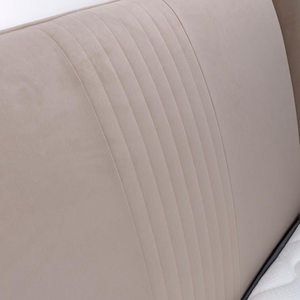 Carvelli Velvet Ottoman Storage Super King Size Bed In Cream