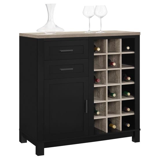 Carvers Wooden Bar Cabinet In Black And Oak_2
