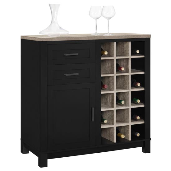 Carvers Wooden Bar Cabinet In Black And Oak_2