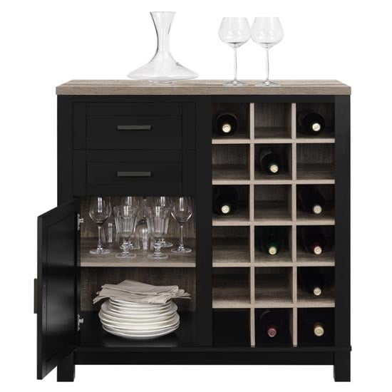 Carvers Wooden Bar Cabinet In Black And Oak_3