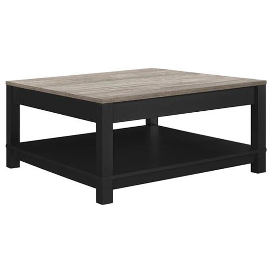 Cameron Wooden Coffee Table In Black And Oak