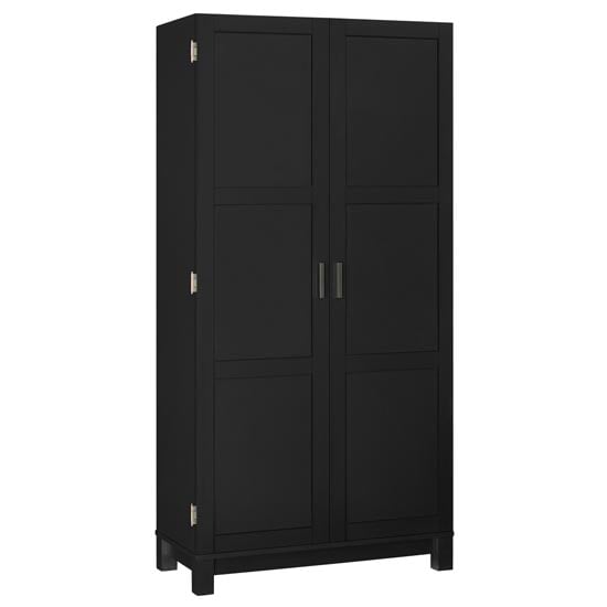 Cameron Wooden Storage Cabinet In Black And Oak