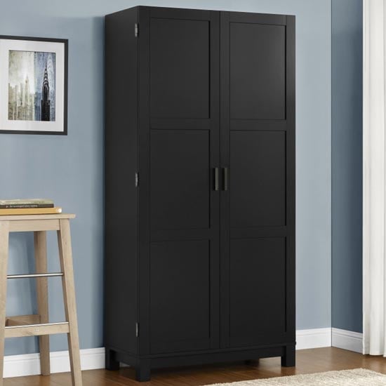 Photo of Carvers wooden storage cabinet in black and oak