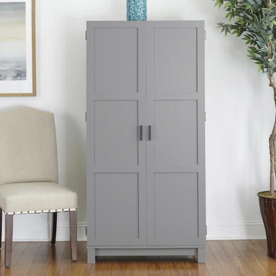 Read more about Carvers wooden storage cabinet in grey and oak