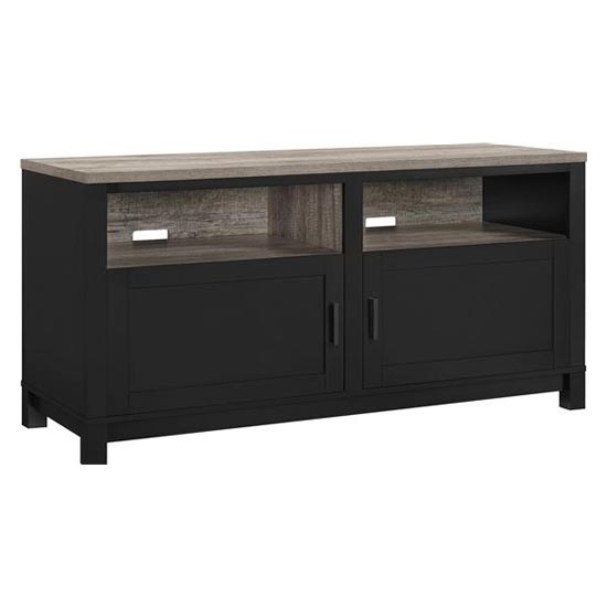 Cameron Wooden TV Stand In Black And Oak
