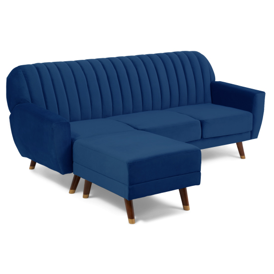 Carwin Velvet Upholstered Sofa Bed In Blue_3