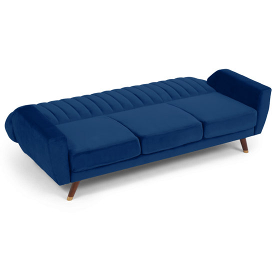 Carwin Velvet Upholstered Sofa Bed In Blue Furniture in Fashion