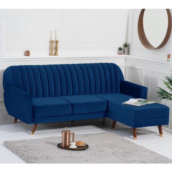 Carwin Velvet Upholstered Sofa Bed In Blue