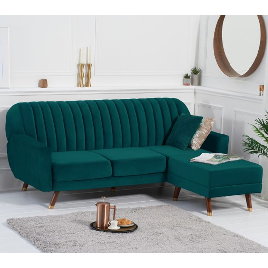 Carwin Velvet Upholstered Sofa Bed In Green