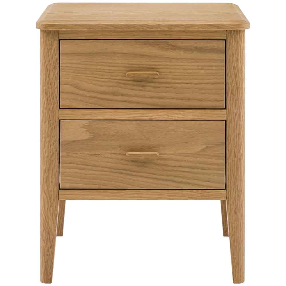 Cary Wooden Bedside Cabinet With 2 Drawers In Natural