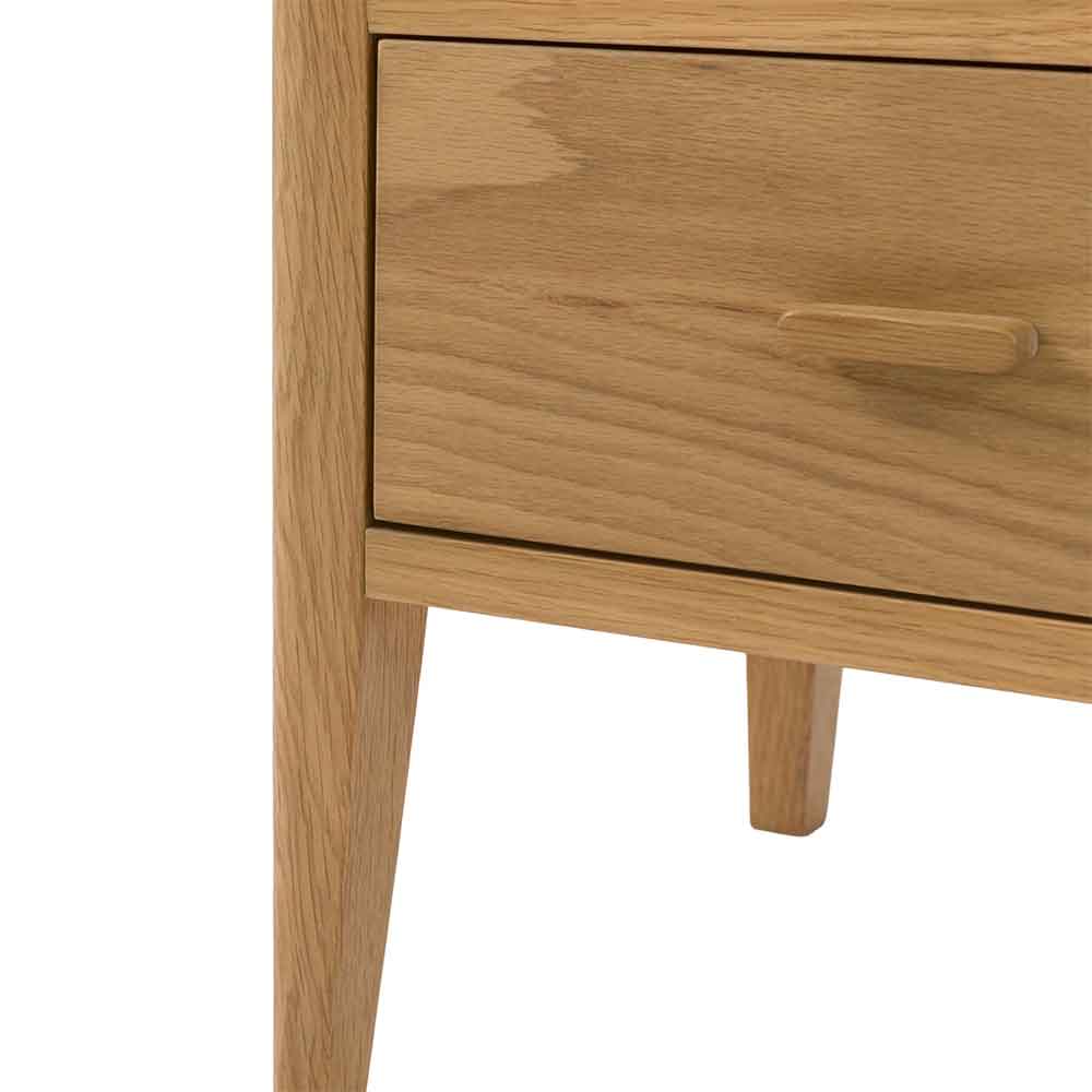 Cary Wooden Bedside Cabinet With 2 Drawers In Natural