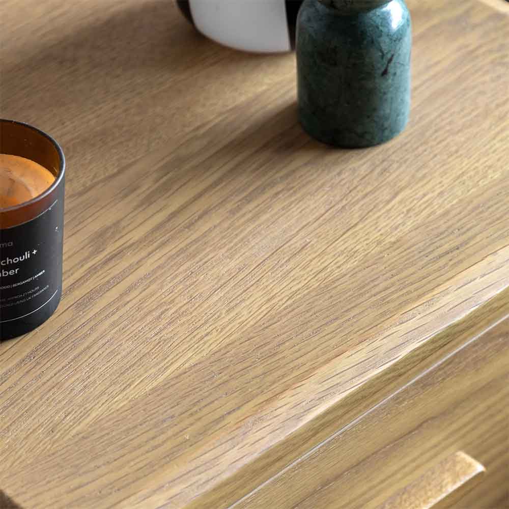 Cary Wooden Bedside Cabinet With 2 Drawers In Natural