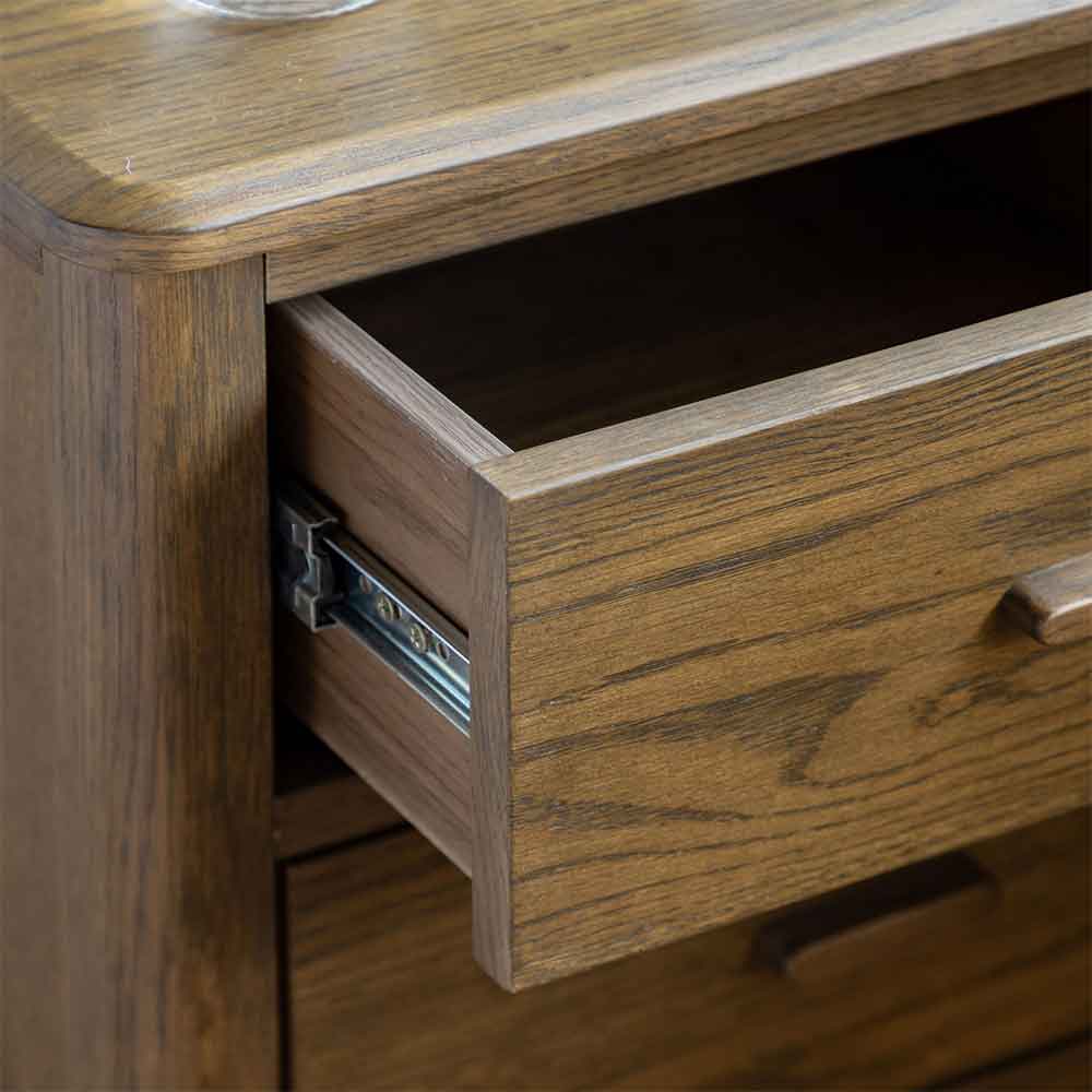 Cary Wooden Bedside Cabinet With 2 Drawers In Walnut