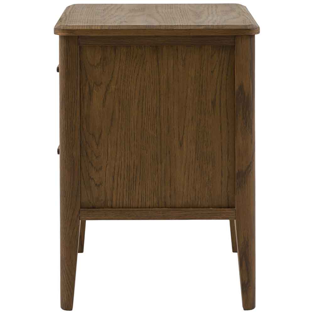 Cary Wooden Bedside Cabinet With 2 Drawers In Walnut