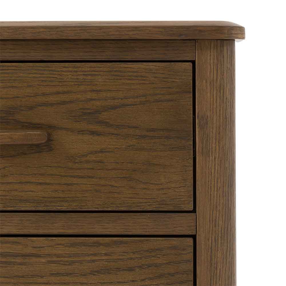 Cary Wooden Bedside Cabinet With 2 Drawers In Walnut