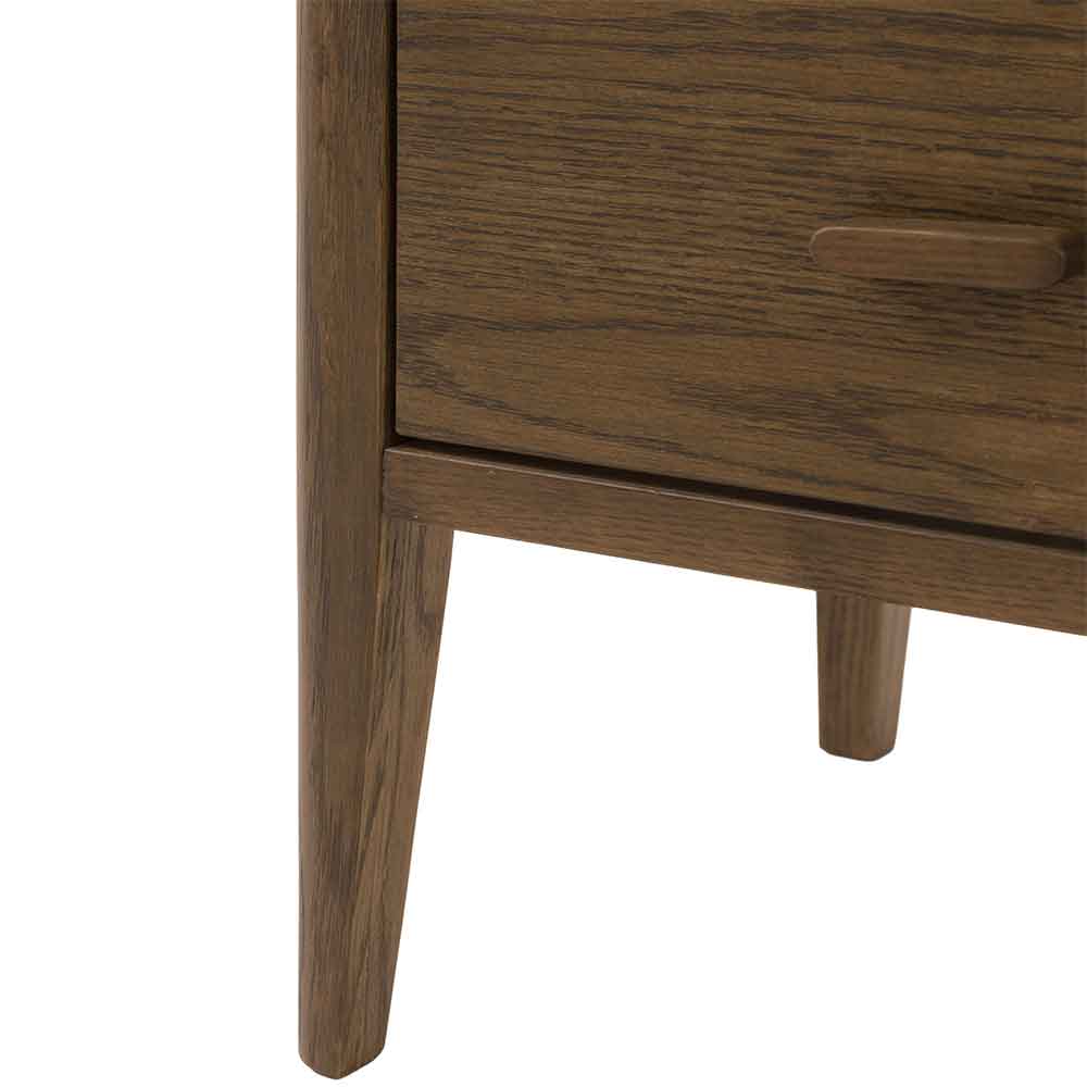 Cary Wooden Bedside Cabinet With 2 Drawers In Walnut