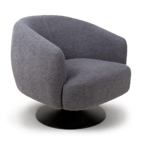 Read more about Cary fabric lounge chair in grey with black trumpet base