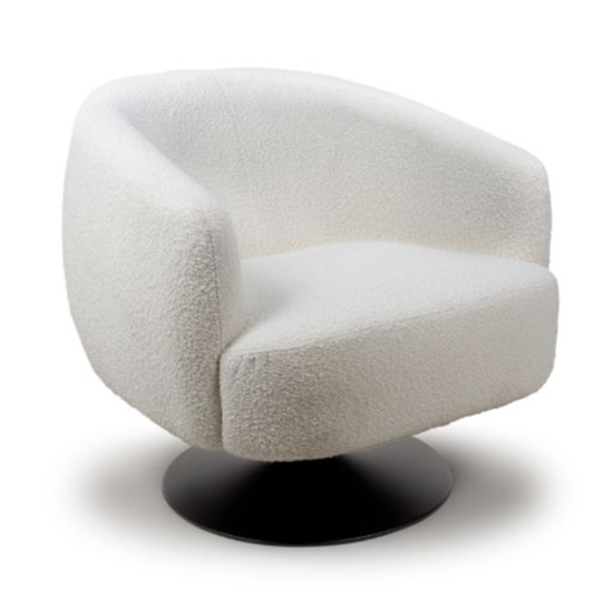 Read more about Cary fabric lounge chair in ivory with black trumpet base