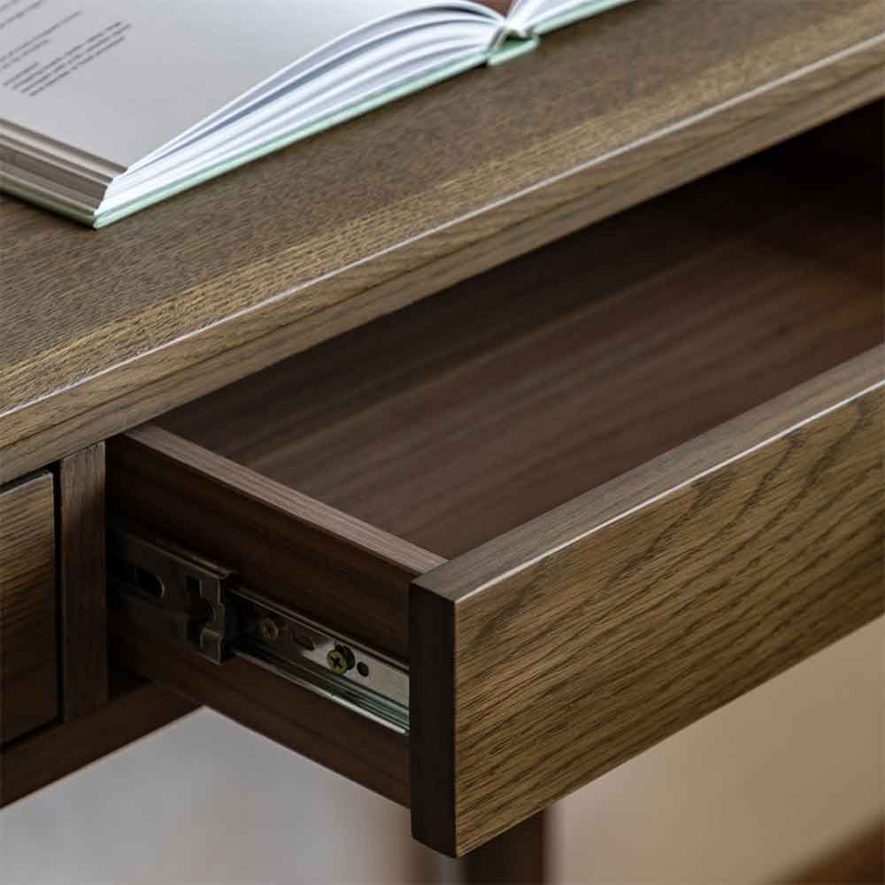 Cary Wooden Console Table With 2 Drawers In Walnut
