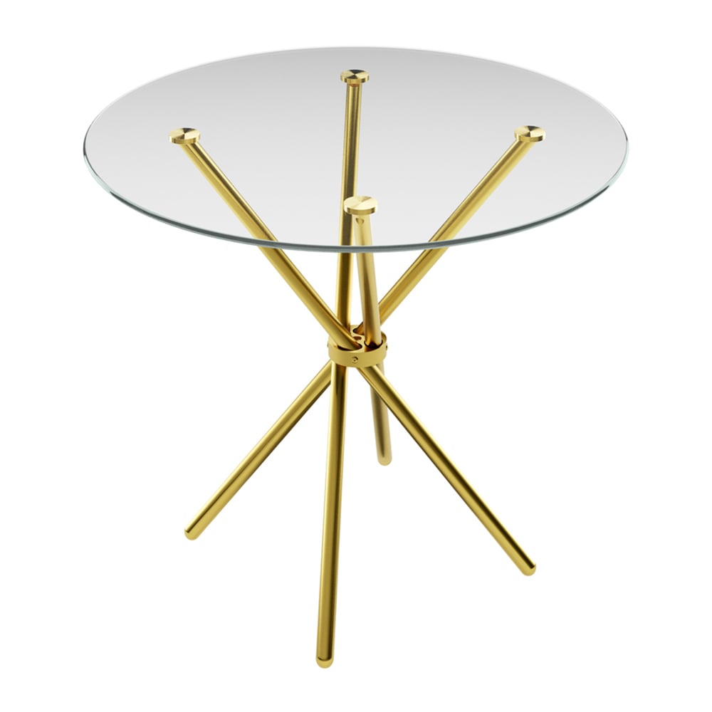 Casa Clear Glass Top Dining Table With Gold Legs