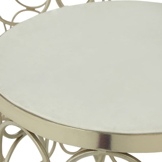 Casa Marble Set Of 2 Side Tables With Silver Metal Frame