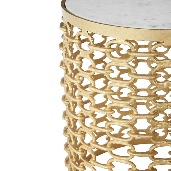 Casa Marble Set Of 3 Side Tables With Gold Aluminum Frame_4