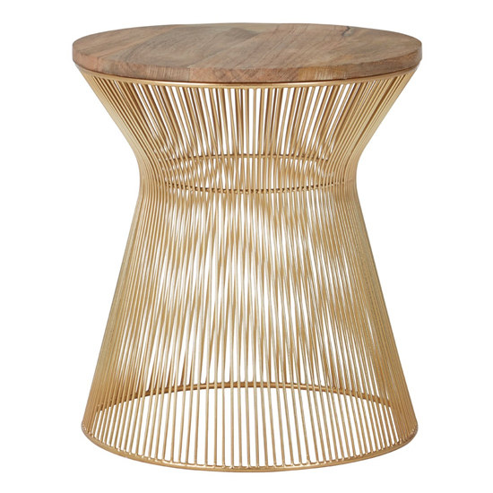 Casa Metal Wireframe Side Table In Gold