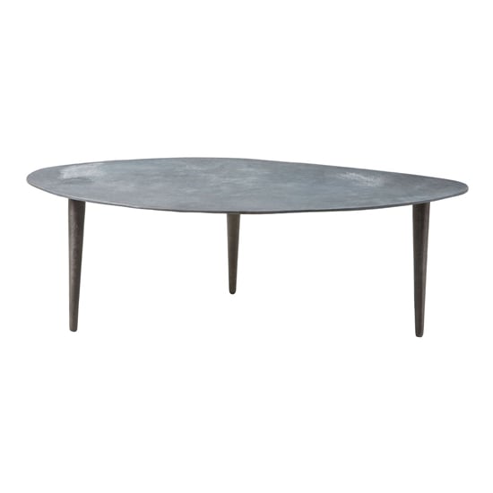 Product photograph of Casa Oval Aluminum Coffee Table In Grey from Furniture in Fashion