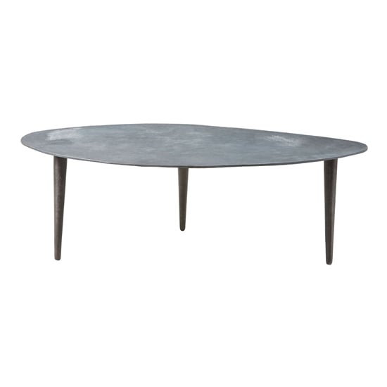 Casa Oval Aluminum Coffee Table In Grey