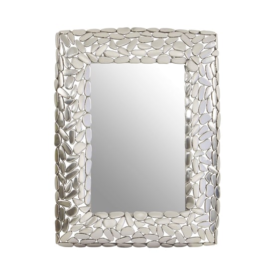 Product photograph of Casa Pebble Design Wall Mirror In Nickel Metal Frame from Furniture in Fashion