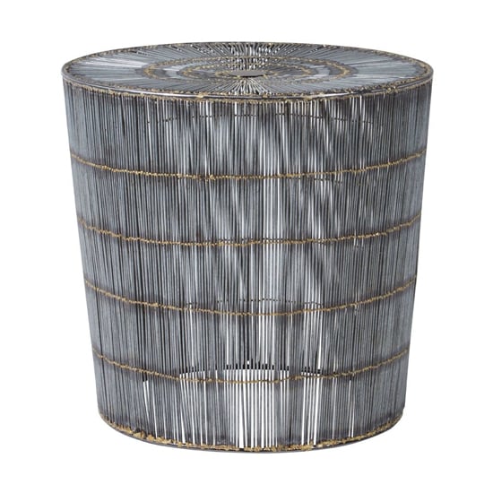 Product photograph of Casa Round Metal Side Table In Natural from Furniture in Fashion
