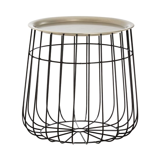 Casa Round Metal Side Table In Silver And Black