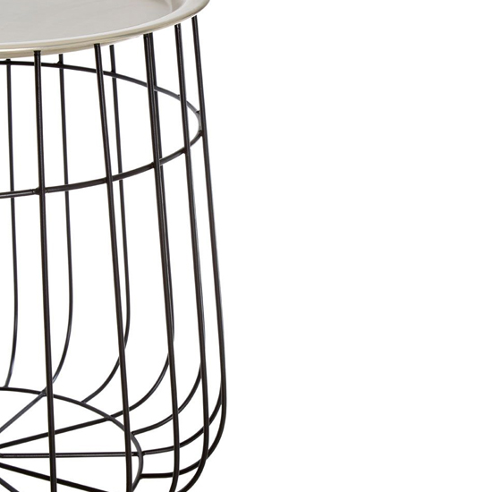 Casa Round Metal Side Table In Silver And Black Furniture in Fashion