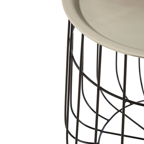 Casa Round Metal Side Table In Silver And Black Furniture in Fashion