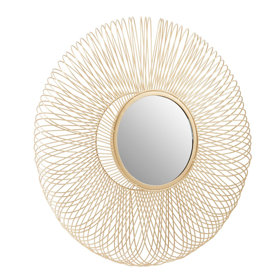 Casa Round Wall Mirror In Gold Twisted Wired Frame