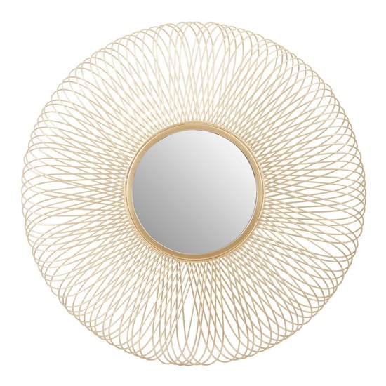 Photo of Casa round wall mirror in gold twisted wired frame