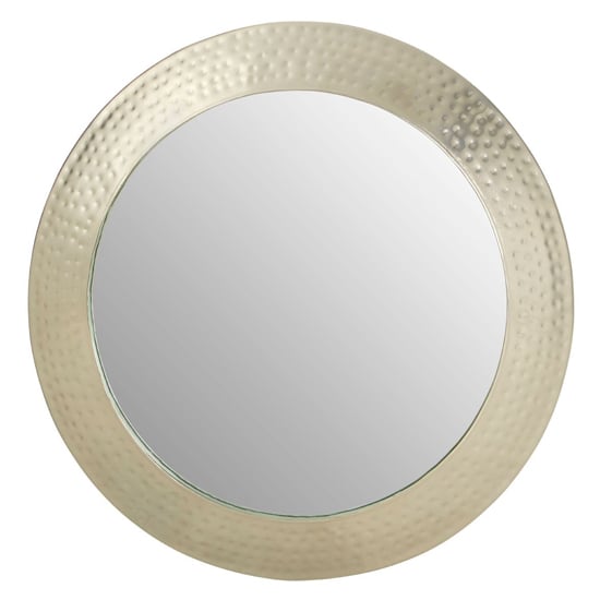 Product photograph of Casa Round Wall Mirror In Pewter Metal Frame from Furniture in Fashion