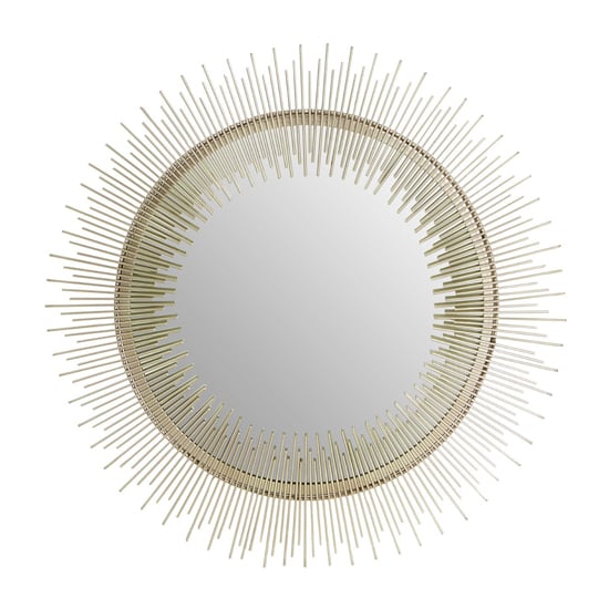 Photo of Casa round wall mirror in spoke pewter frame