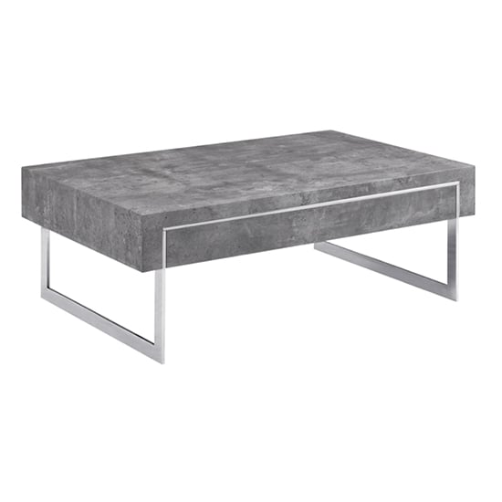 Casa Wooden Coffee Table With 1 Drawer In Concrete Effect_3