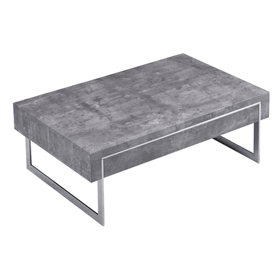 Casa Wooden Coffee Table With 1 Drawer In Concrete Effect_5