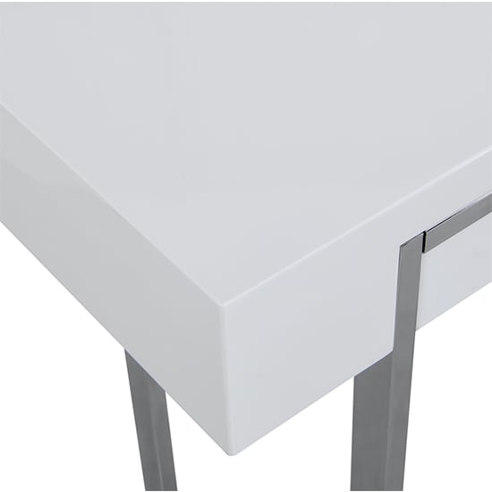 Casa High Gloss Console Table With 2 Drawers In White_5